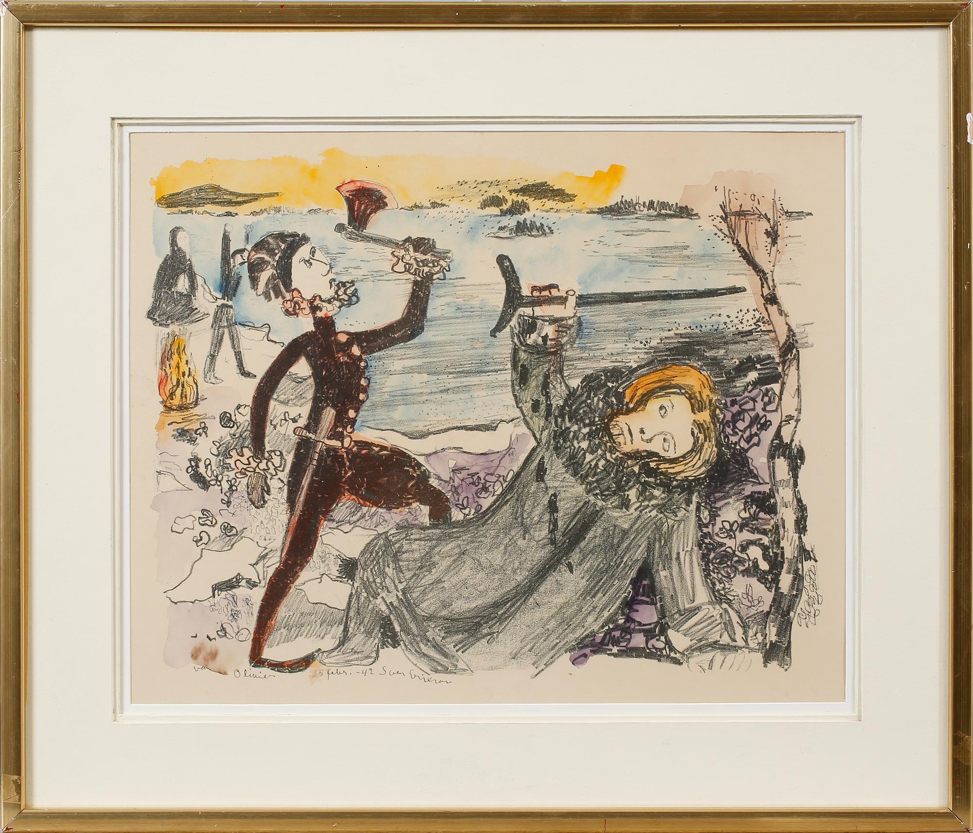 SVEN X:ET ERIXSON, kolorerad litografi, signerad och daterad 1942.