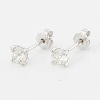 Earrings 18K white gold with brilliant-cut diamonds.