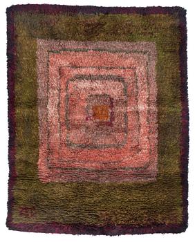 RUG. "Rosa". Rya (knotted long pile). 183 x 138,5 cm. Signed USE. Finland 1950's-60's.