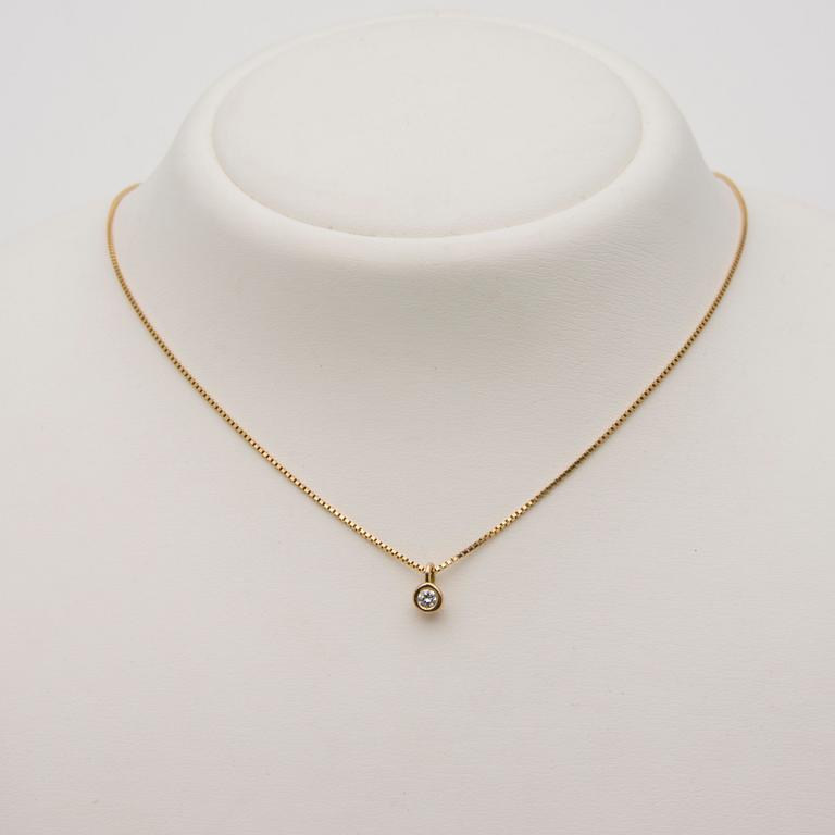 HÄNGE, briljantslipad diamant, 14K guld.