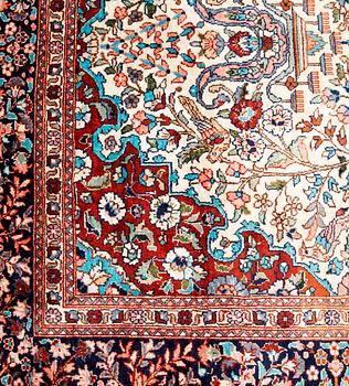 Hereke silk rug, approximately 123x77 cm.