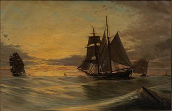 Jens Erik Carl Rasmussen, Undulating sea with ship.