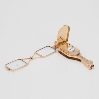 LORGNETTE, with a CONCEALED watch, Swiss,