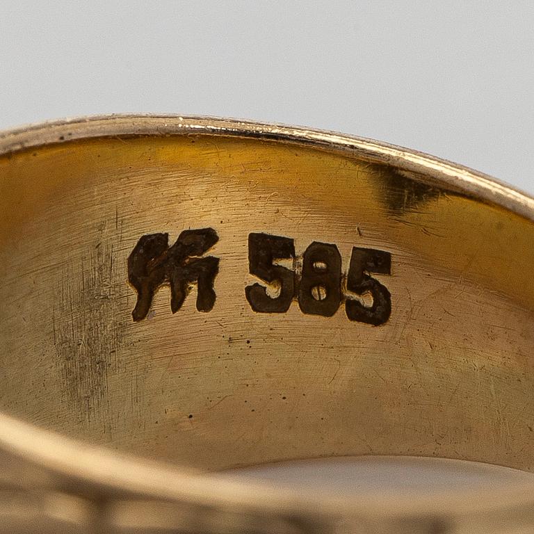 Ring, brilliant cut diamond, 14K gold.