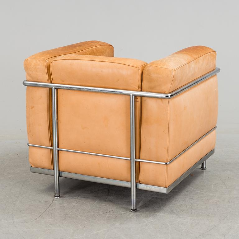 LE CORBUSIER, PIERRE JEANNERET & CHARLOTTE PERRIAND, fåtölj, "LC-2", Cassina, Italien.