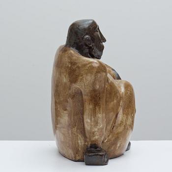 An Åke Holm 'Jeremiah the thinker' stoneware sculpture, Höganäs 1950's.