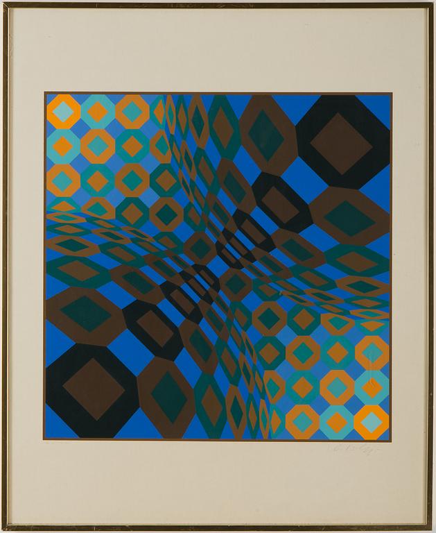 VICTOR VASARELY, coloured lithograph, signed, no 120/200.