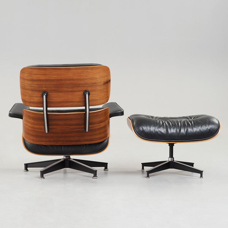 Charles & Ray Eames, a lounge chair with ottoman, Herman Miller, USA 1980's.