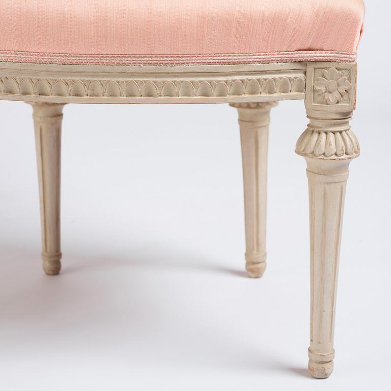 A pair of carved Gustavian chairs, late 18th century,