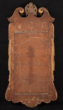 SPEGELLAMPETT, för två ljus. England, 1700-talets andra fjärdedel. Senbarock.