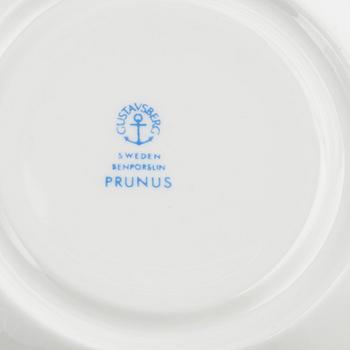 Stig Lindberg, tekoppar med fat, 12 st,   benporslin, "Prunus", Gustavsberg.