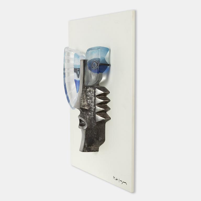 Mats Jonasson, a glass and metal sculpture, Målerås, signed, numbered 7/99, dated 2005.