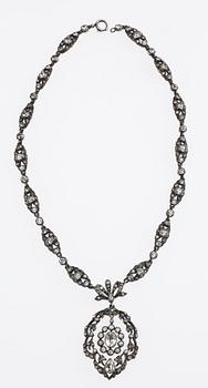 COLLIER, silver och paste, tidigt 1900-tal.