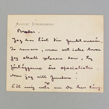 A letter by, August Strindberg dated 1910.