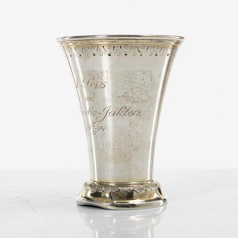 Four Swedish silver beakers, including mark of M Lysell, Trelleborg 1929.