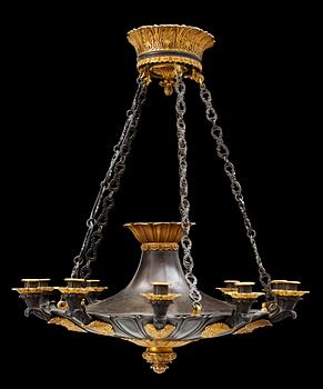 A late Empire first half 19th century ten-light hanging-lamp.