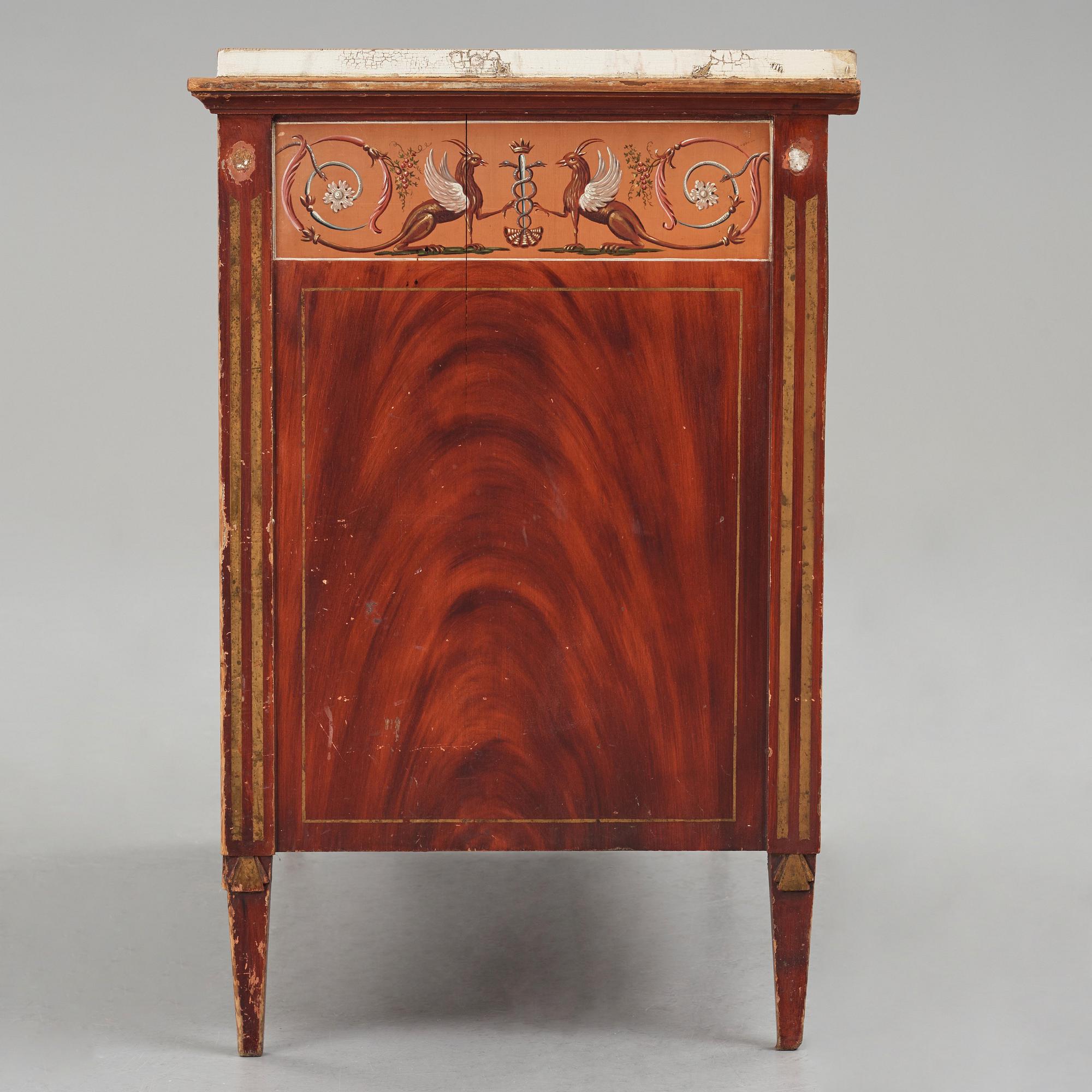 A Swedish late Gustavian commode, from Nils Asplind's workshop in Falun, active 1785-1820.