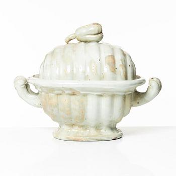 Allan Ebeling, terrin med lock, glaserad keramik, Torshälla.