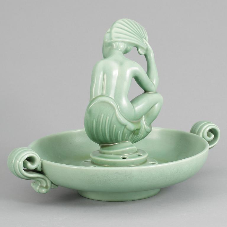 BLOMSTERUPPSATS, 2 delar, flintgods, Arthur Percy, Gefle, art déco, 1900-talets första hälft.