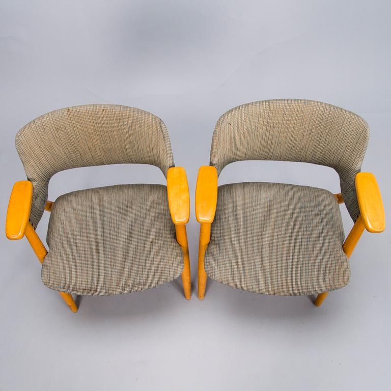 OLOF OTTELIN, Two mid 20th century "Status" armchairs for Keravan Puusepäntehdas, Stockmann, Finland,