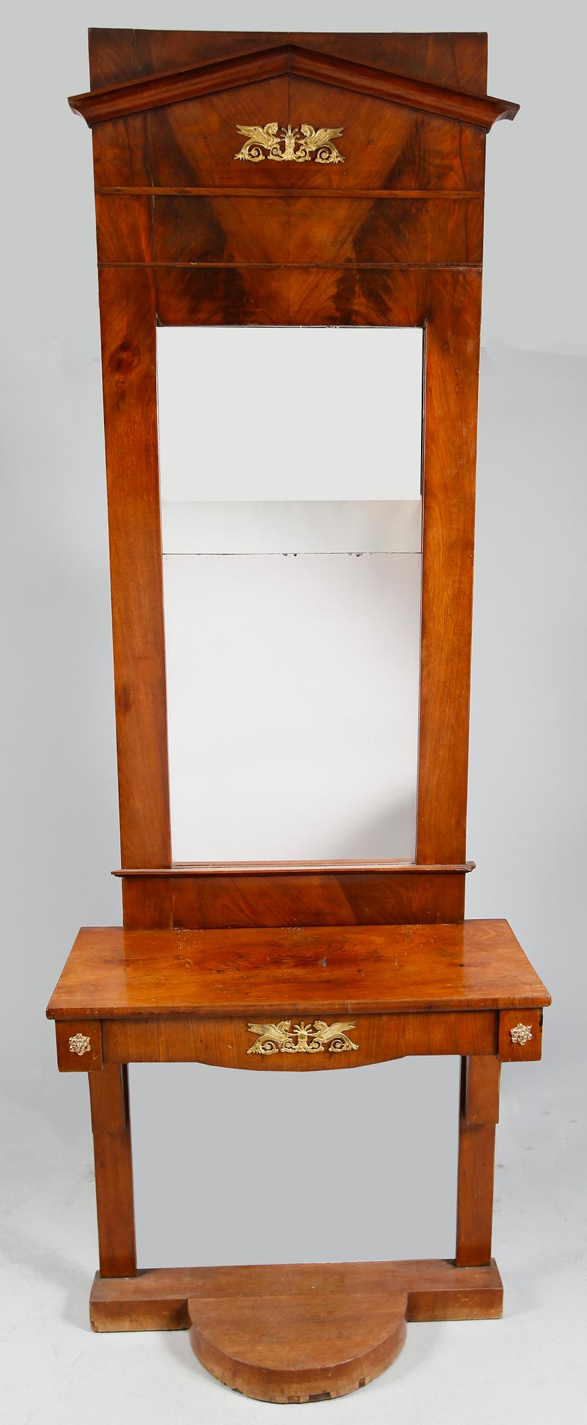 SPEGEL MED KONSOLBORD, empire, 1800-talets första hälft.
