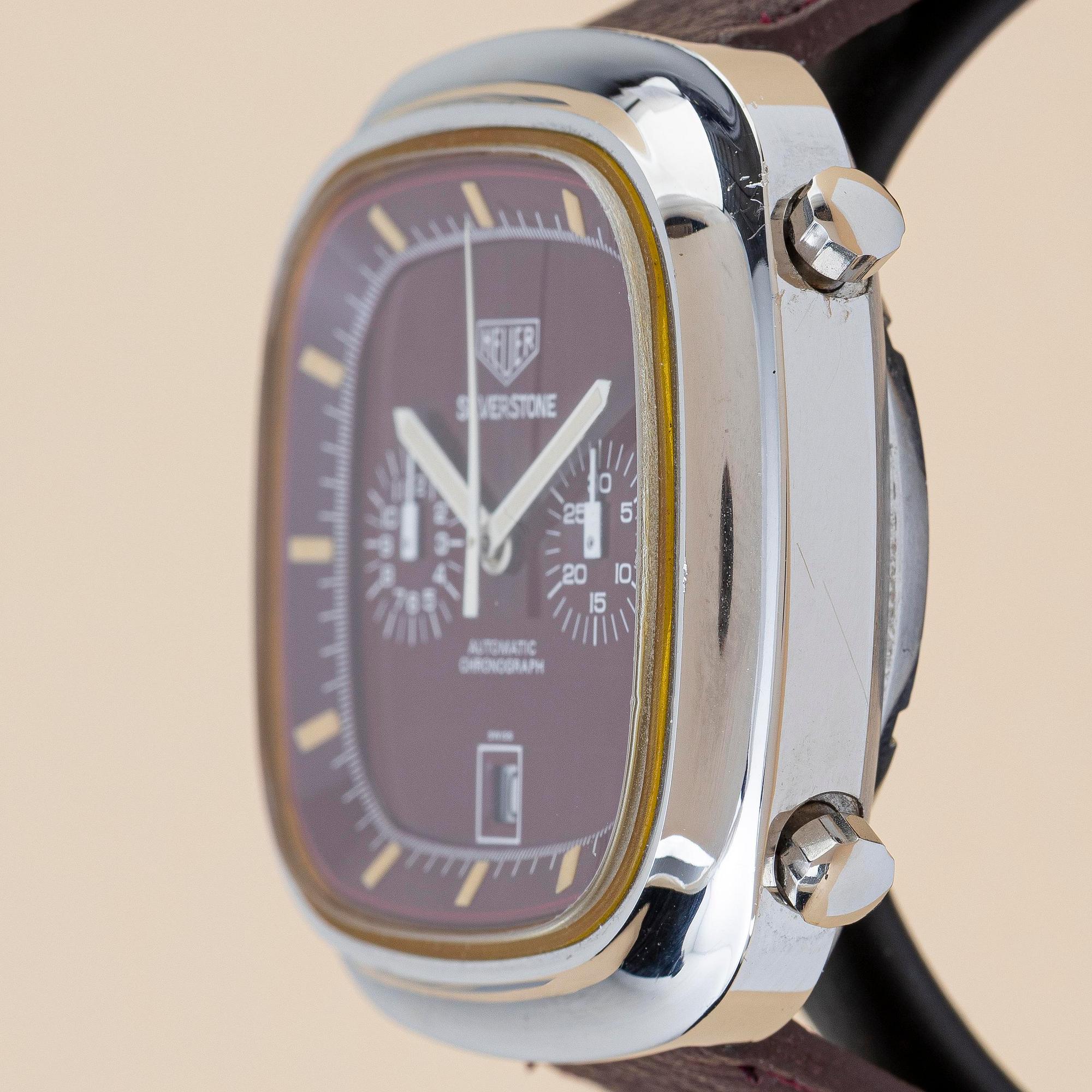 Heuer, Silverstone, "Burgundy", ca 1974.