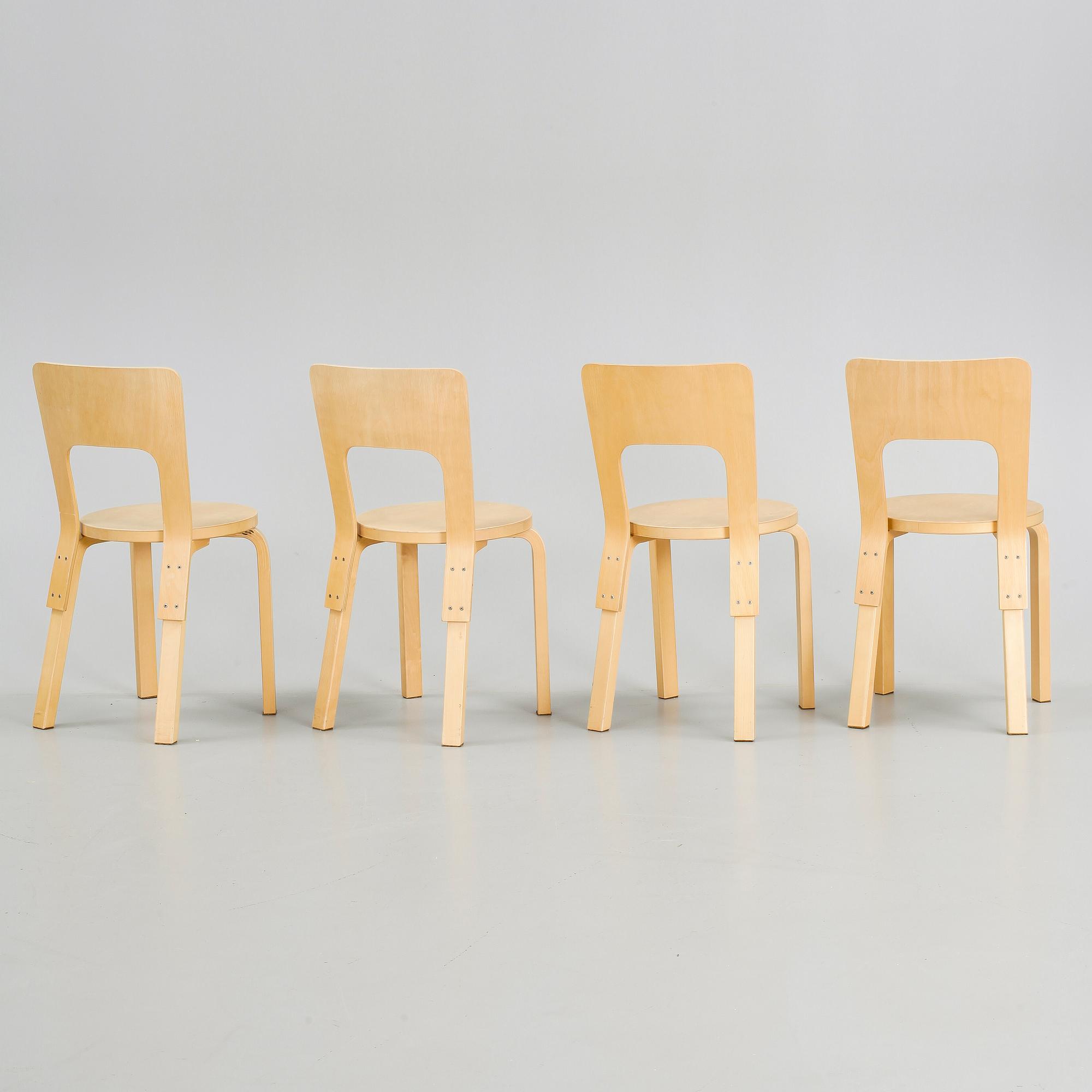 STOLAR, 4 st, modell 66, Alvar Aalto, Artek.