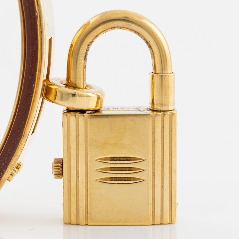 Hermès, Kelly Lock, armbandsur, 20 x 20 (37,5) mm.