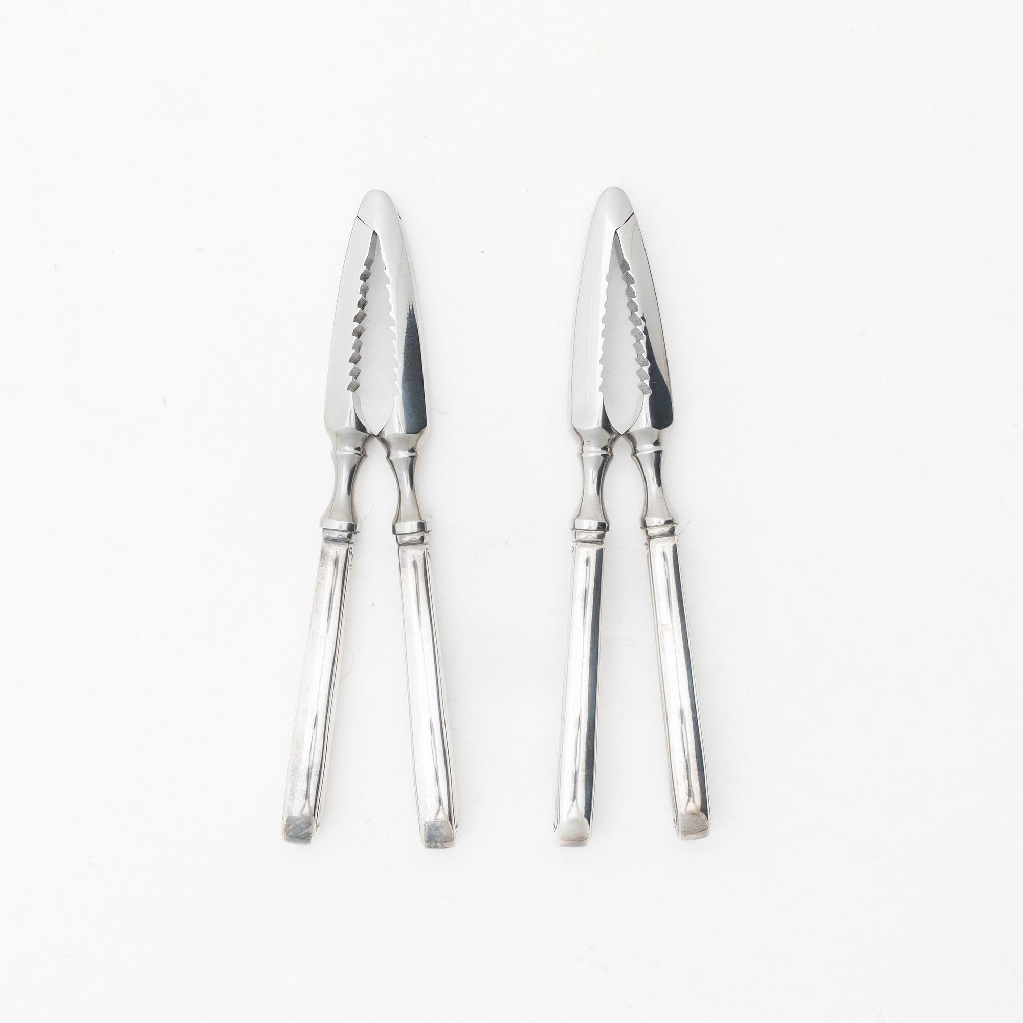 Harald Nielsen, A pair of silver nutcrackers, 'Old Danish', Georg Jensen, Denmark.