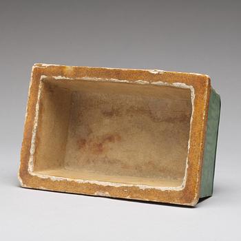 A brown and yellow glazed flower pot/censer, Qing dynasty, 17th/18th Century.