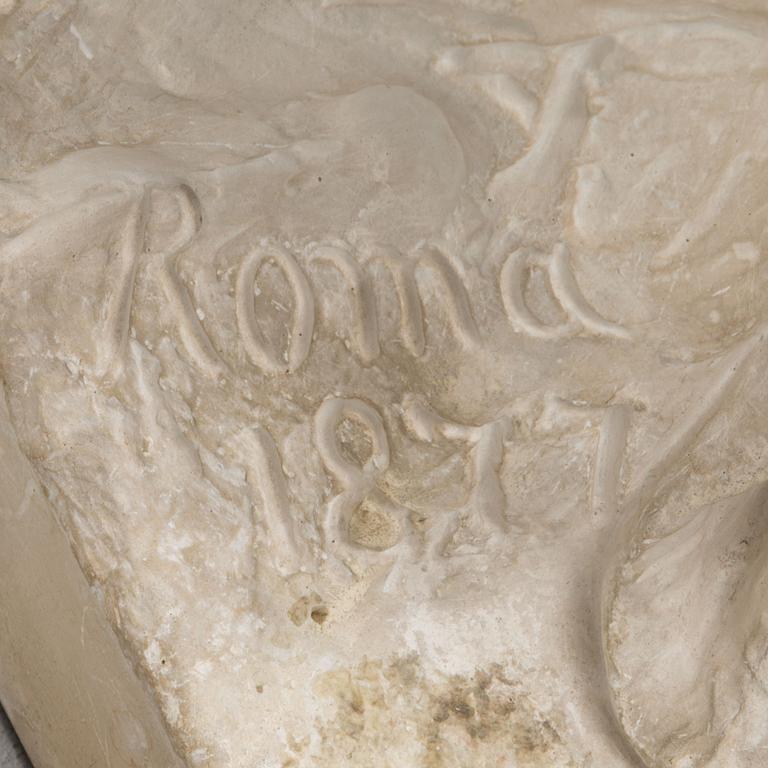 JOHANNES TAKANEN, plaster, signed Roma 1877.