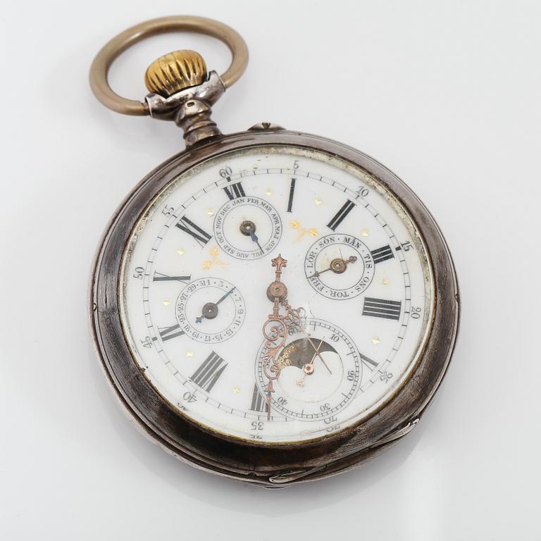 FICKUR, silver, omkring år 1900.