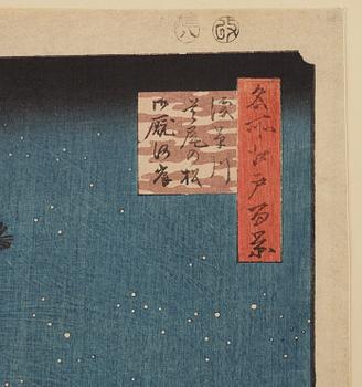 UTAGAWA HIROSHIGE (1797-1858), färgträsnitt. Japan, 1800-tal.