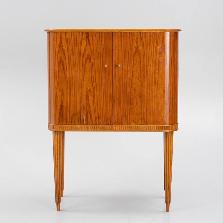 A mahogany veneered Swedish Modern bar cabinet, Förenade Möbelfabrikerna, 1940's.