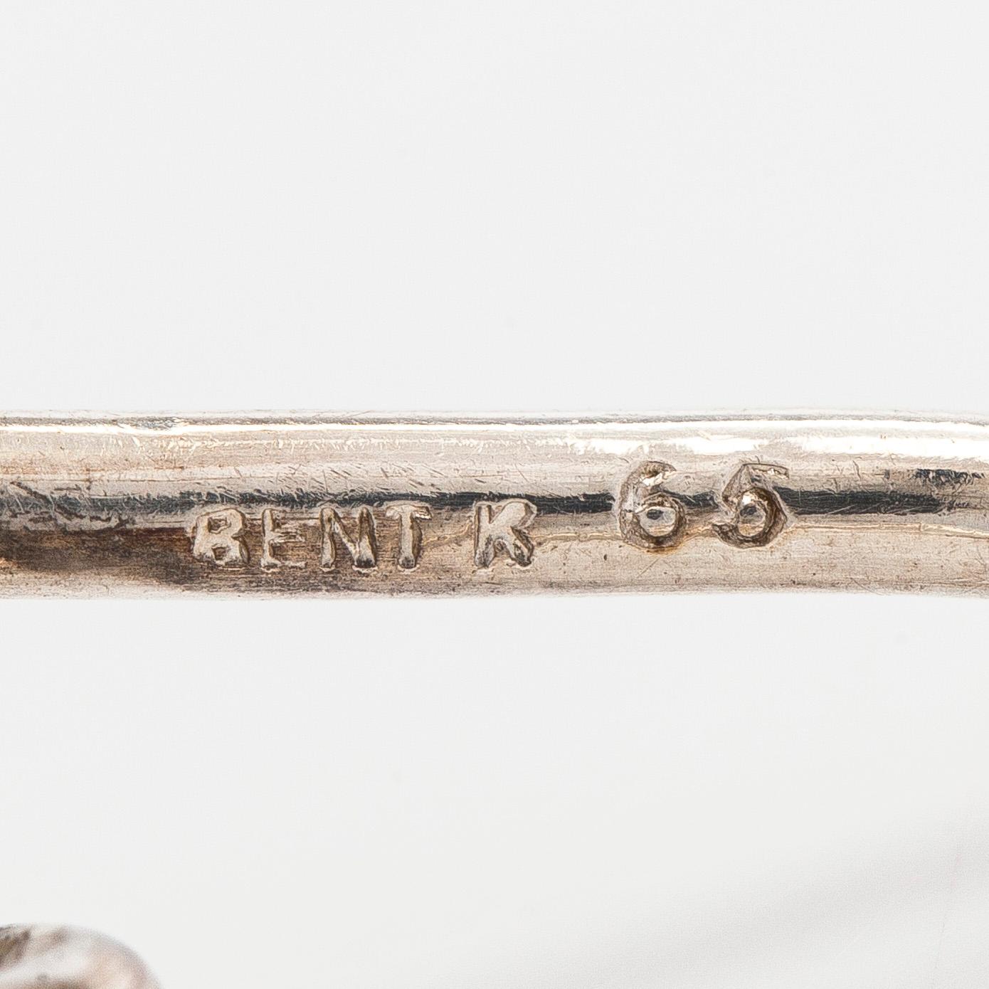 Bent Knudsen, sormus, sterlinghopeaa, Tanska.