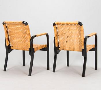 Alvar Aalto, four 1970s '45' armchairs for Artek.