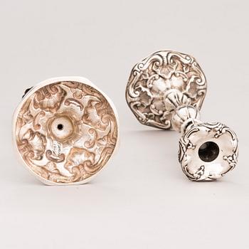 A pair of silver candlesticks, Stockholm 1861.