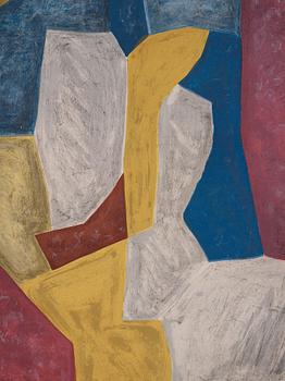 Serge Poliakoff, "Composition carmin, jaune, grise et bleue".
