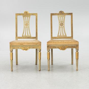 Ten Gustavian style chairs, Sweden, first half of the 20th century.