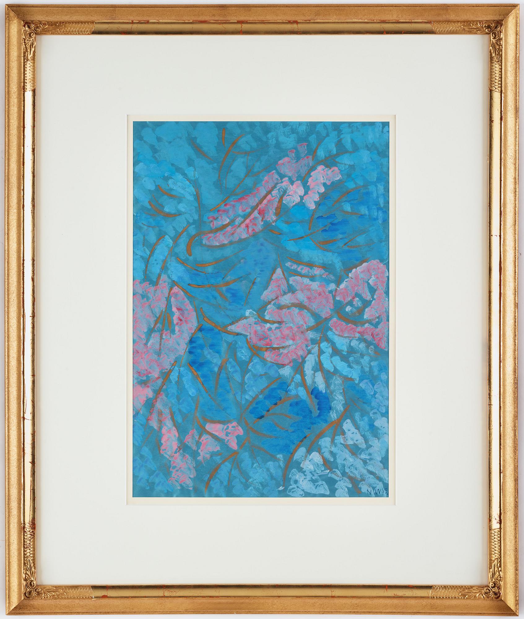 NELL WALDEN, mixed media on paper, signed and dated -72.