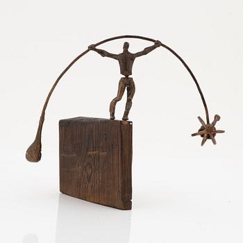 Puck Stocklassa, sculpture, bronze and pine, signed Puck.
