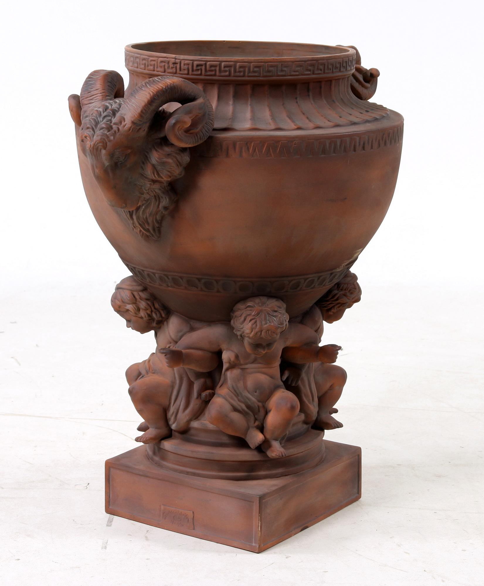 TRÄDGÅRDSURNA, terracotta, 2000-tal.