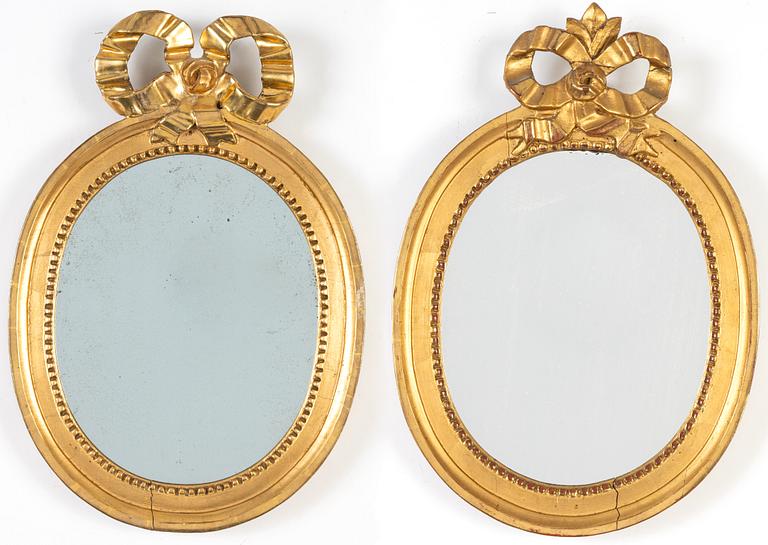 A matched pair of Gustavian mirrors by Johan Åkerblad Stockholm, (1758-1799).