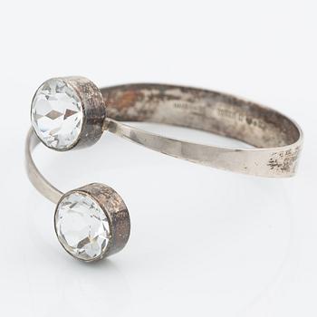 Necklace, bracelet, and a ring, silver with rock crystal, including pieces by Gert Thysell.