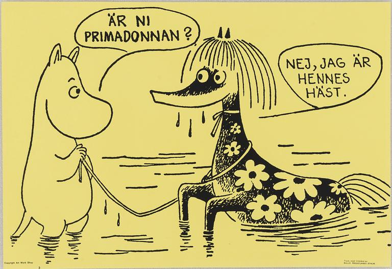 Moomin, offset poster, "Är ni primadonnan ?".