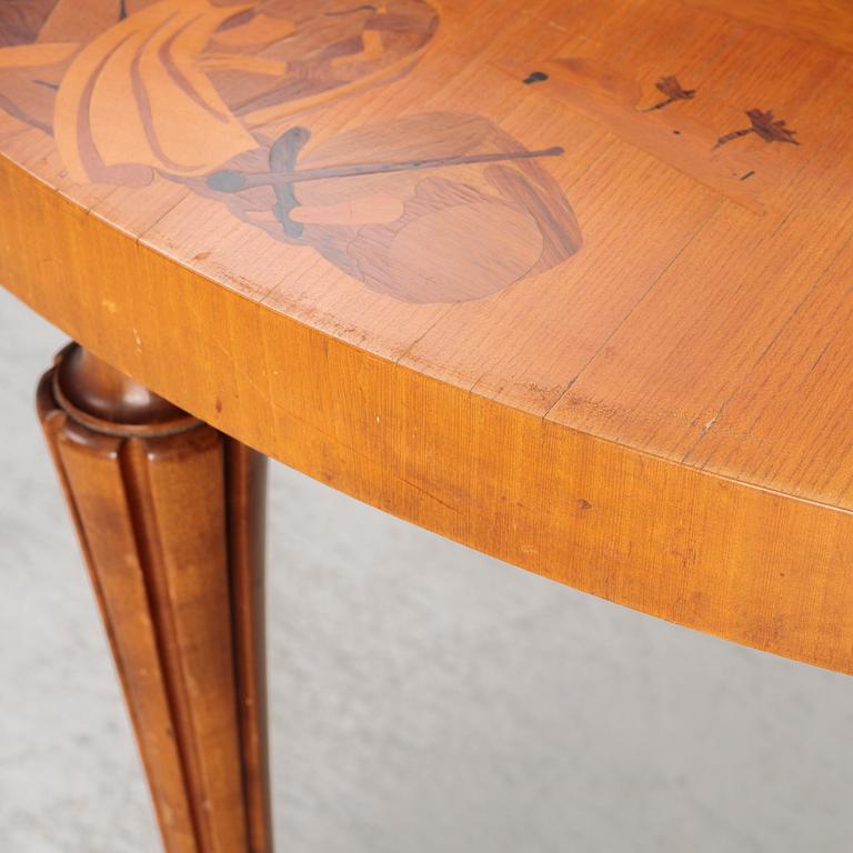 A coffee table, probably Birger Ekman, Mjölby Intarsia, 1938.