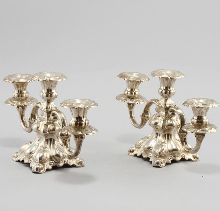 KANDELABRAR, ett par, silver, Tenn och Silver, Göteborg, 1957.