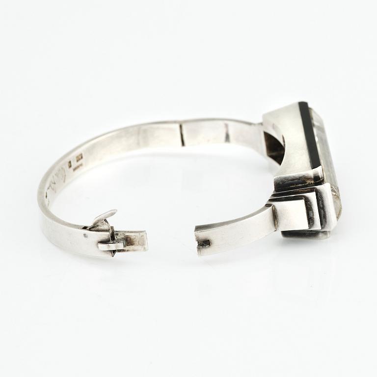 Wiwen Nilsson, armring, Lund 1941, sterling och onyx.