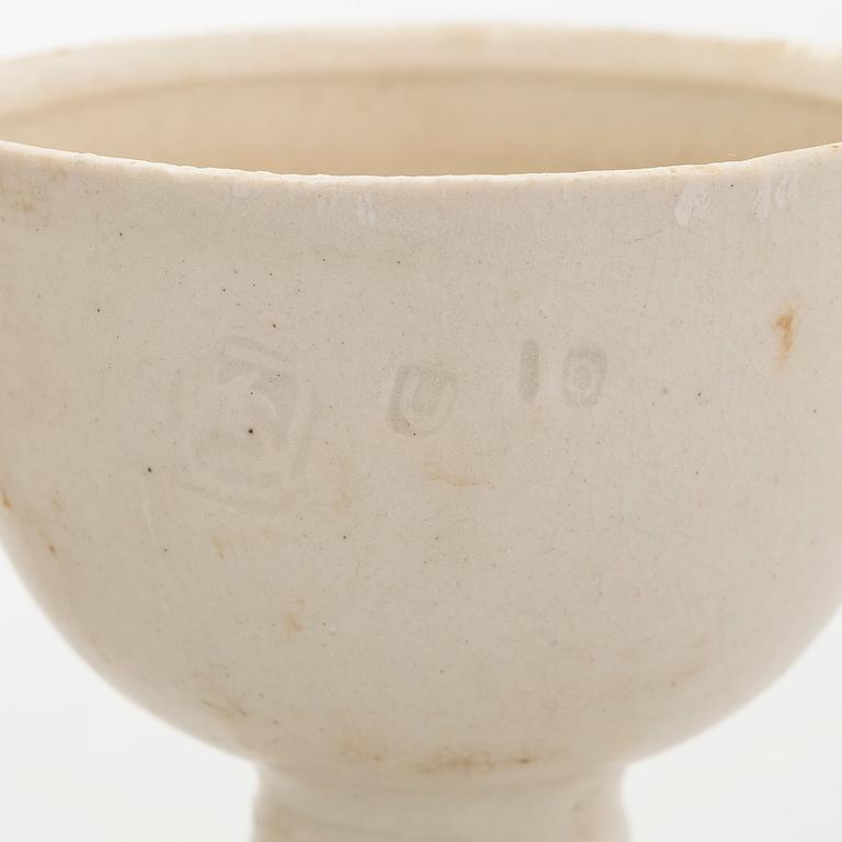 Kyllikki Salmenhaara, A set of three stoneware goblets, signed KS.