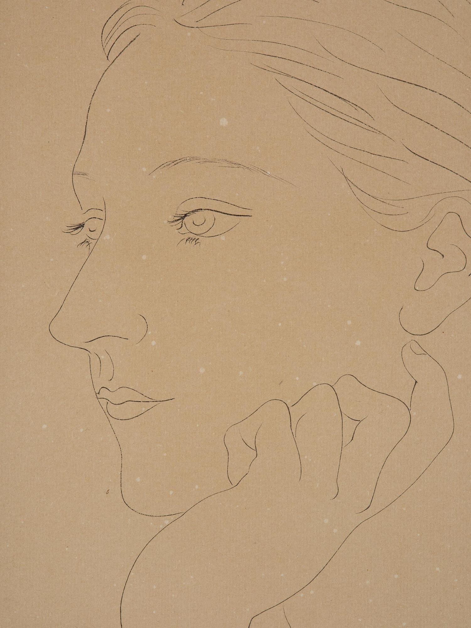 Tsuguharu Foujita, Young woman in profile (Tête de femme de profil).